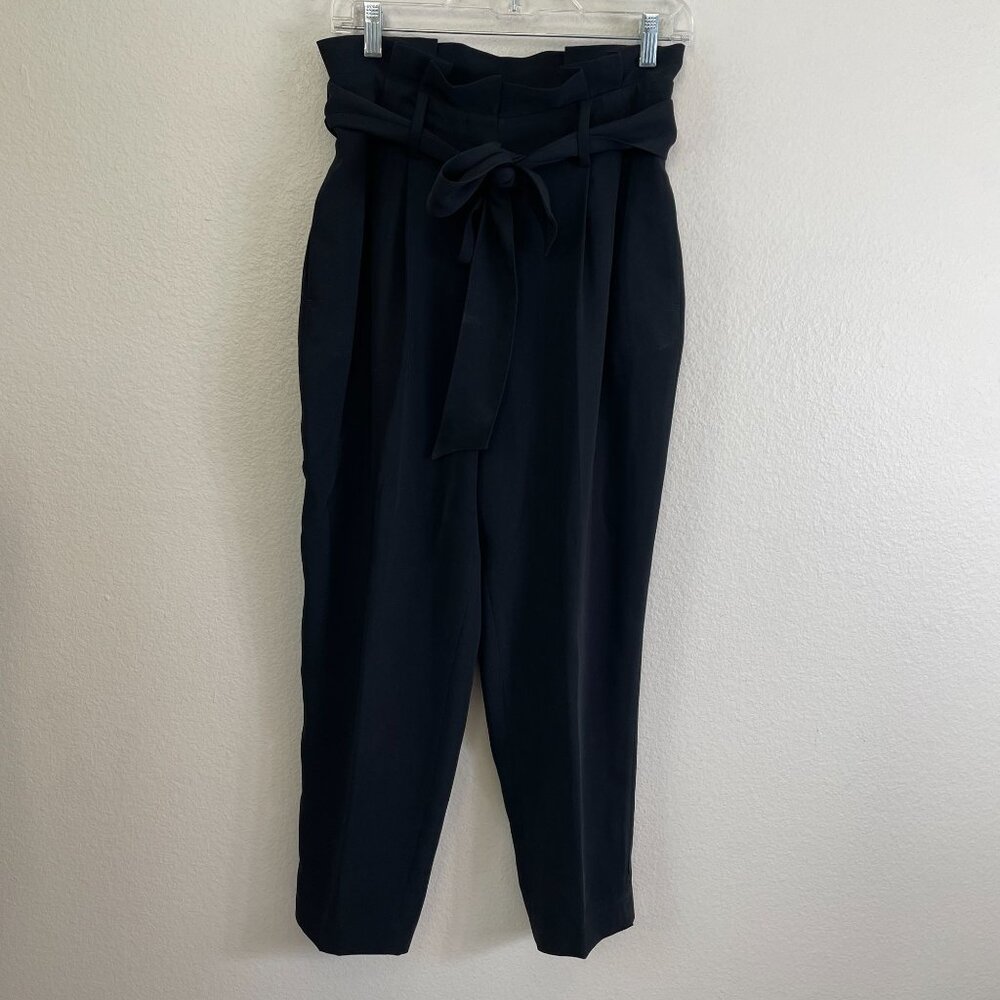Boden‎ Womens 6R Black Paperbag Waist Trousers Ankle Pants